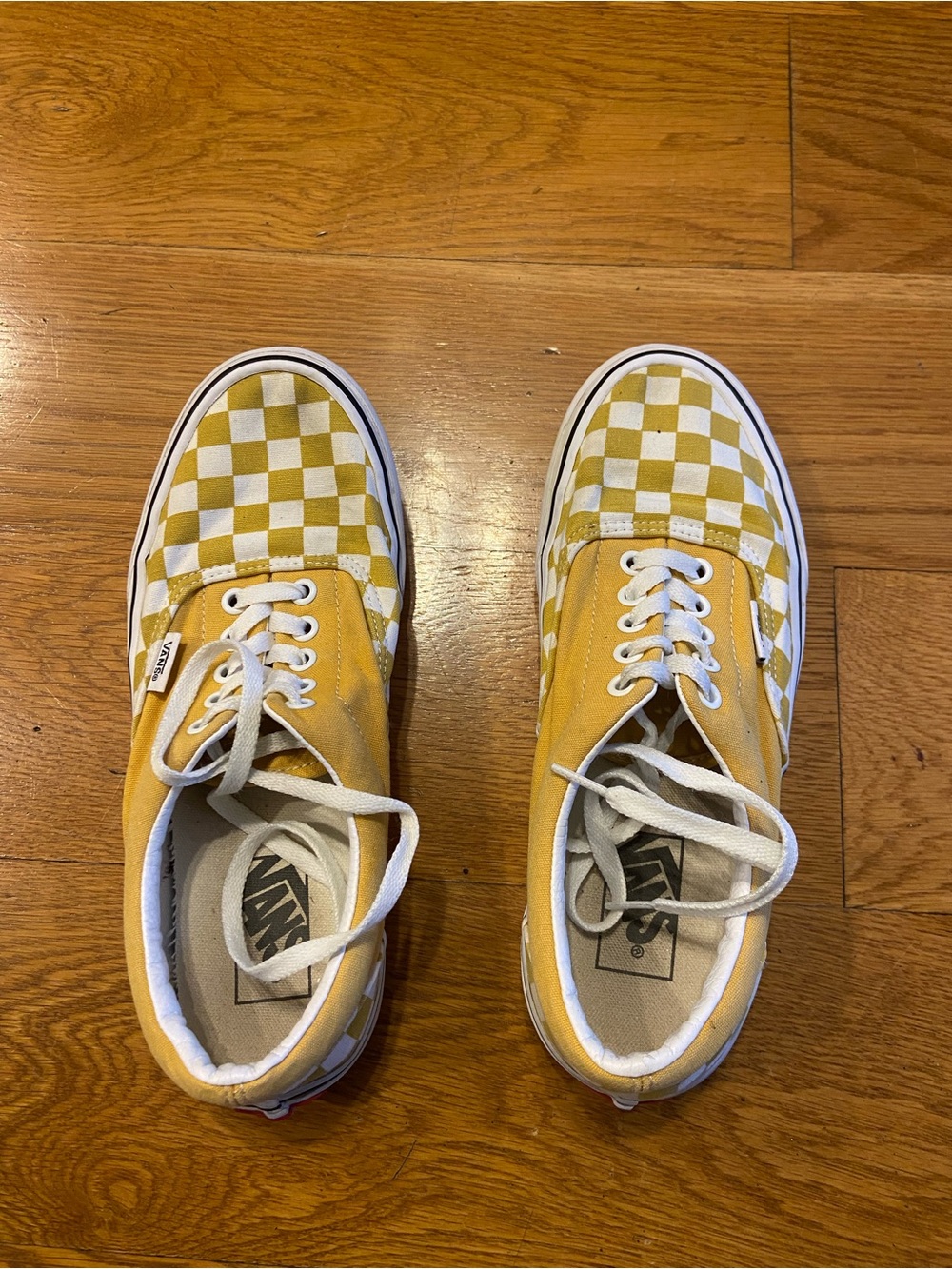 Vans Checkerboard Authentic Sneakers - Yellow & White
